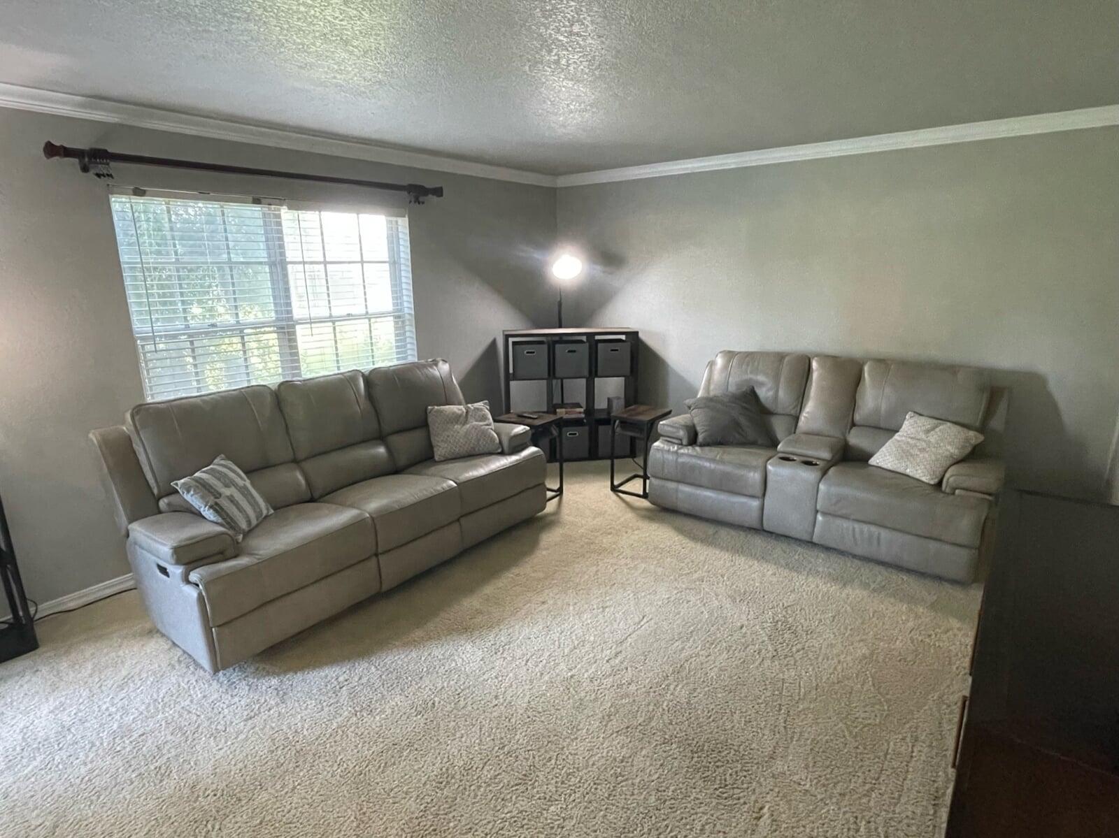 Leather Power Reclining Sofa Loveseat Combo